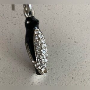 Coach Vintage Penguin Enamel Crystals keychain Bag charm FOB